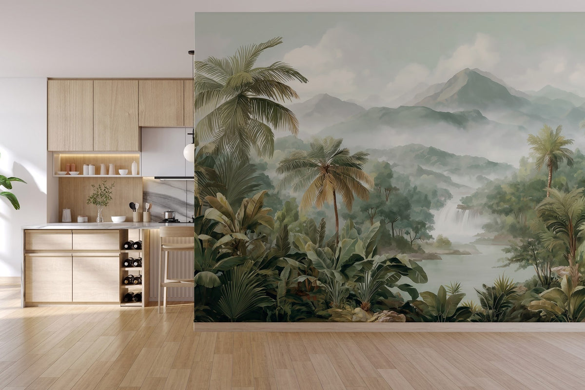 Papier peint Cascade dans la jungle