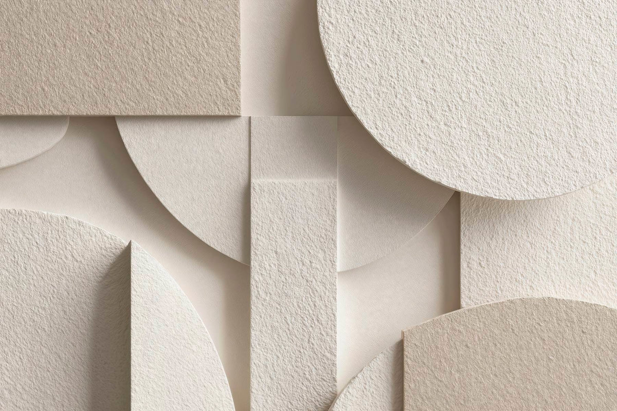 Papier peint Formes arrondies couleur sable