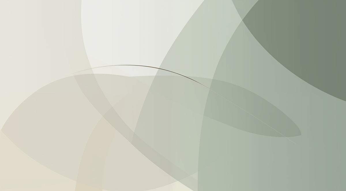 Papier peint Formes sauge et points ocre