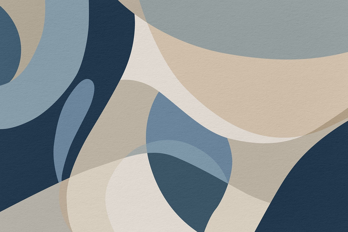 Papier peint Équilibre de courbes bleues