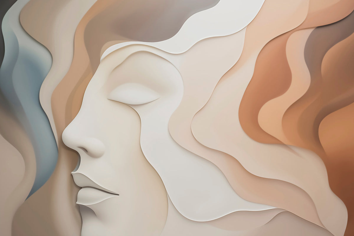 Papier peint Visages aux contours fluides