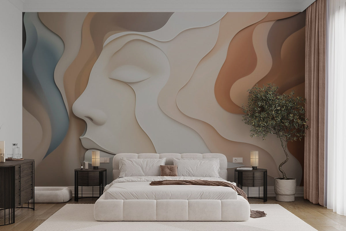 Papier peint Visages aux contours fluides