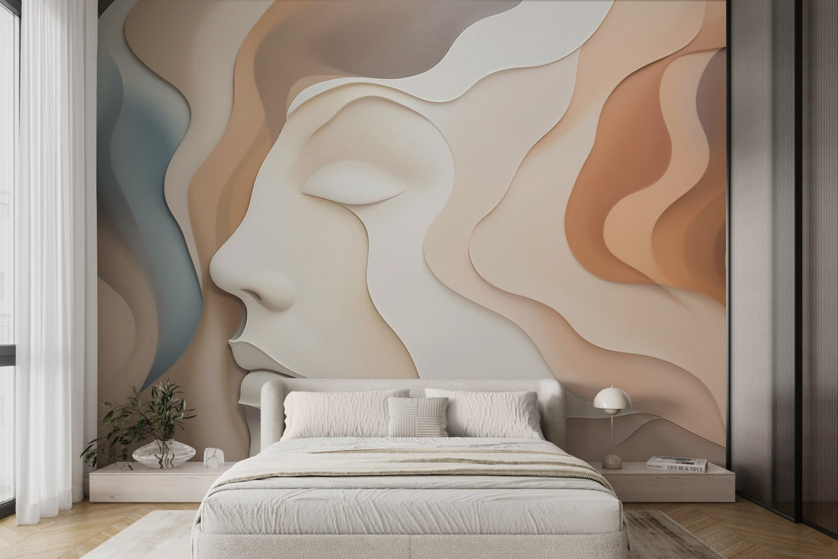Papier peint Visages aux contours fluides