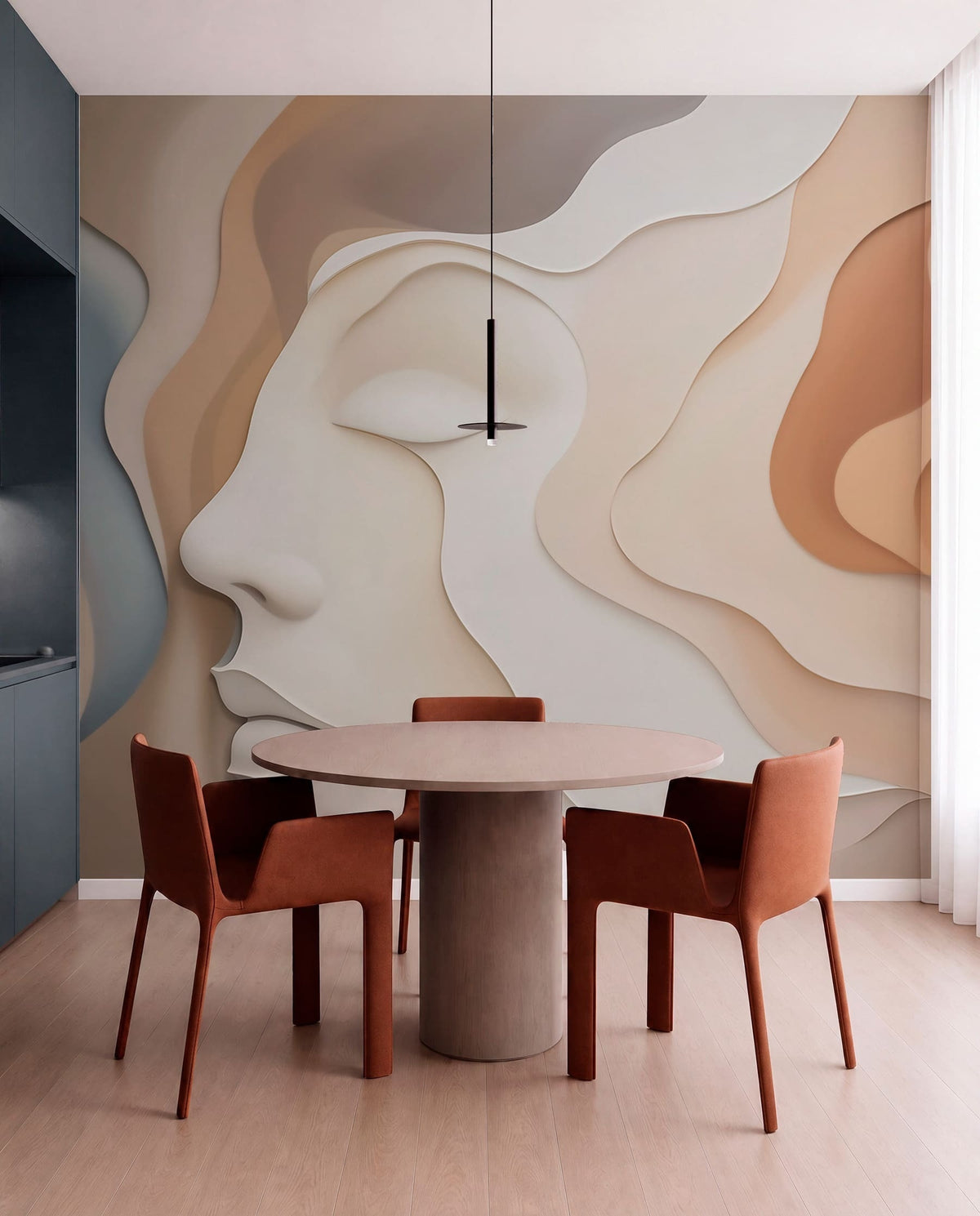 Papier peint Visages aux contours fluides
