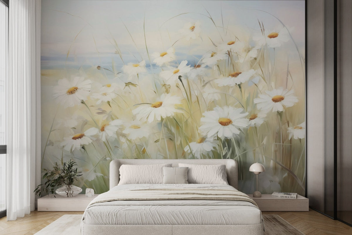 Papier peint Fleurs blanches des prés