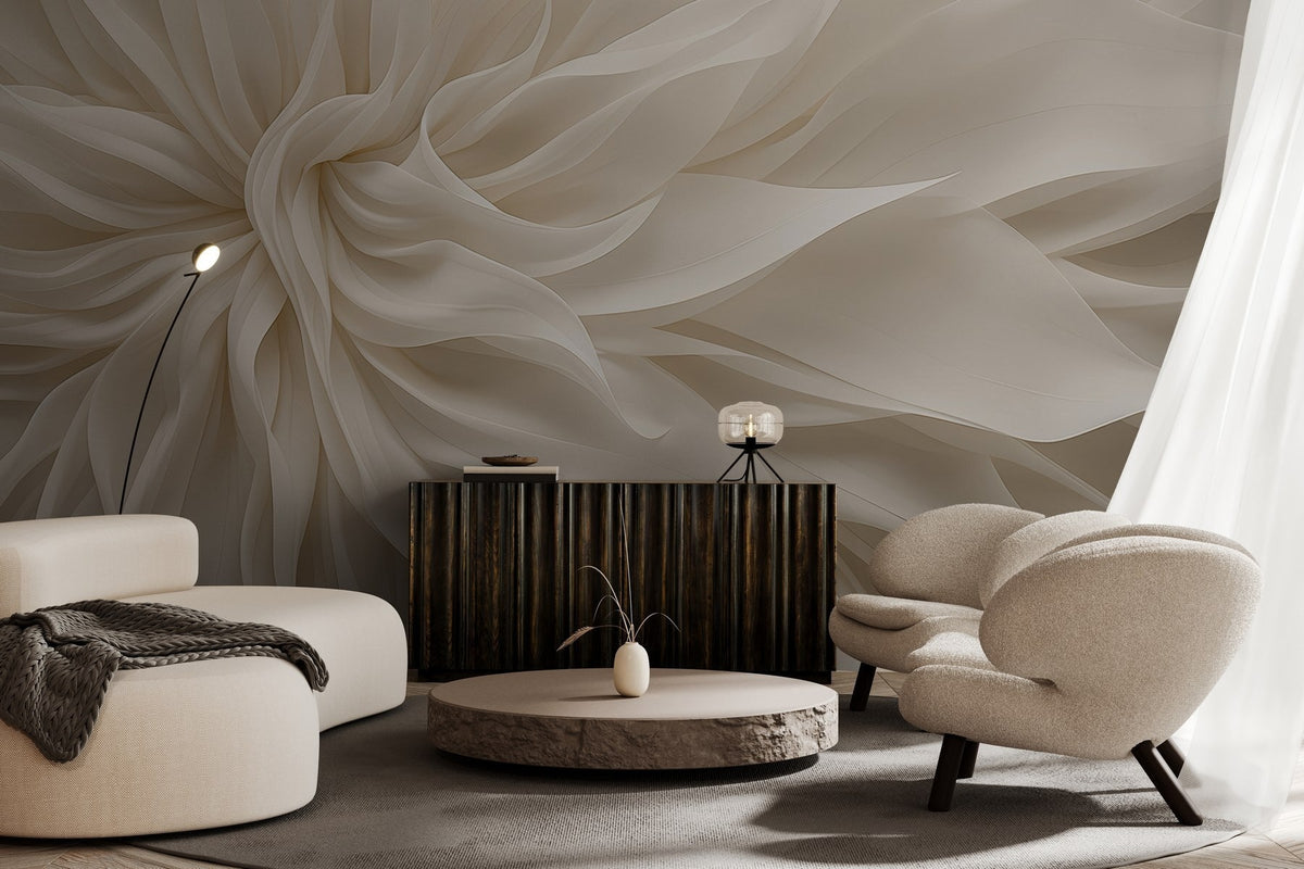 Papier peint Tourbillon floral soyeux