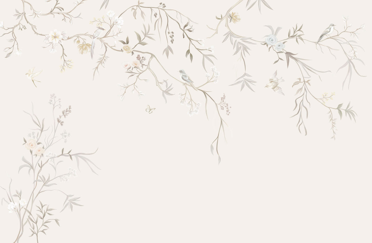 Papier peint Oiseaux sur de fins rameaux