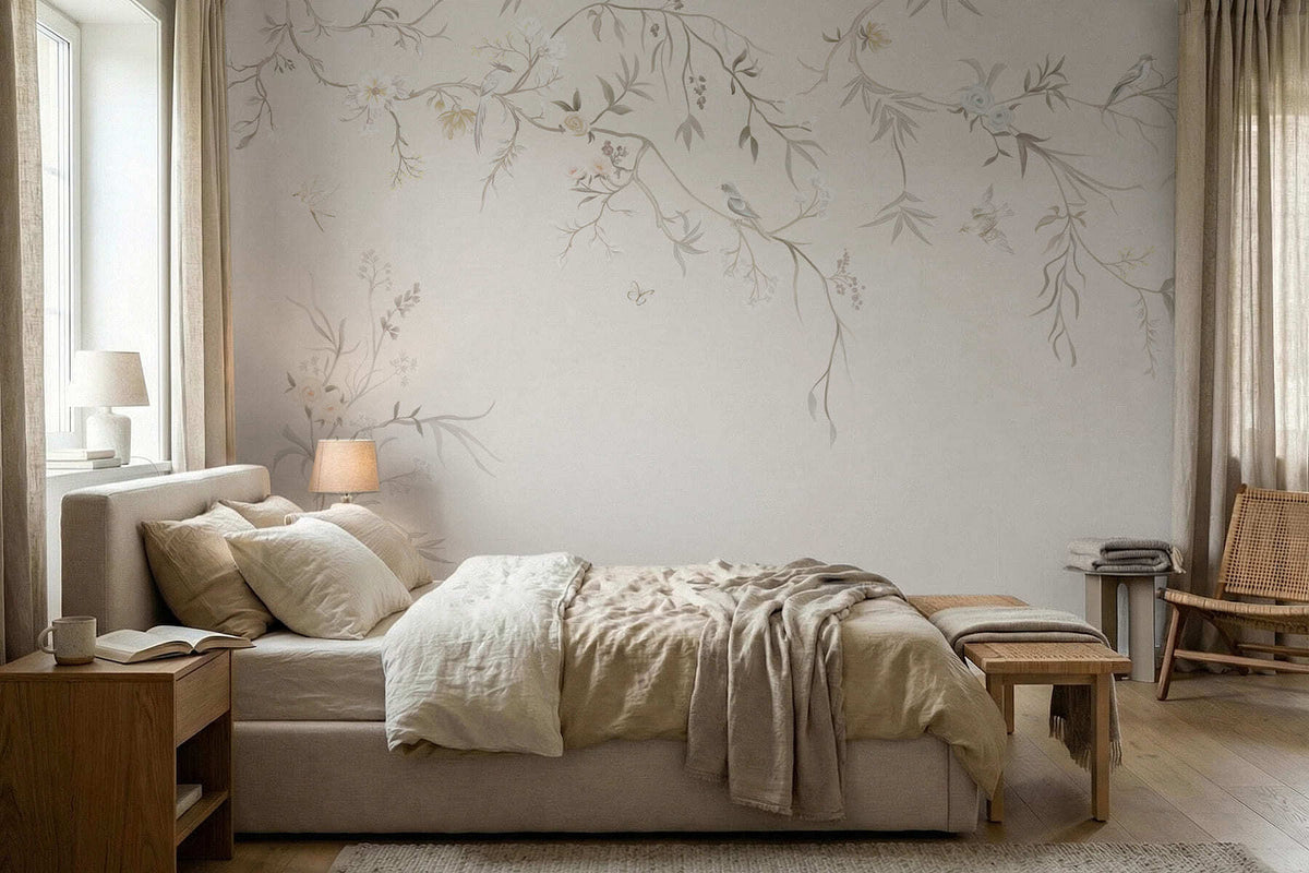 Papier peint Oiseaux sur de fins rameaux