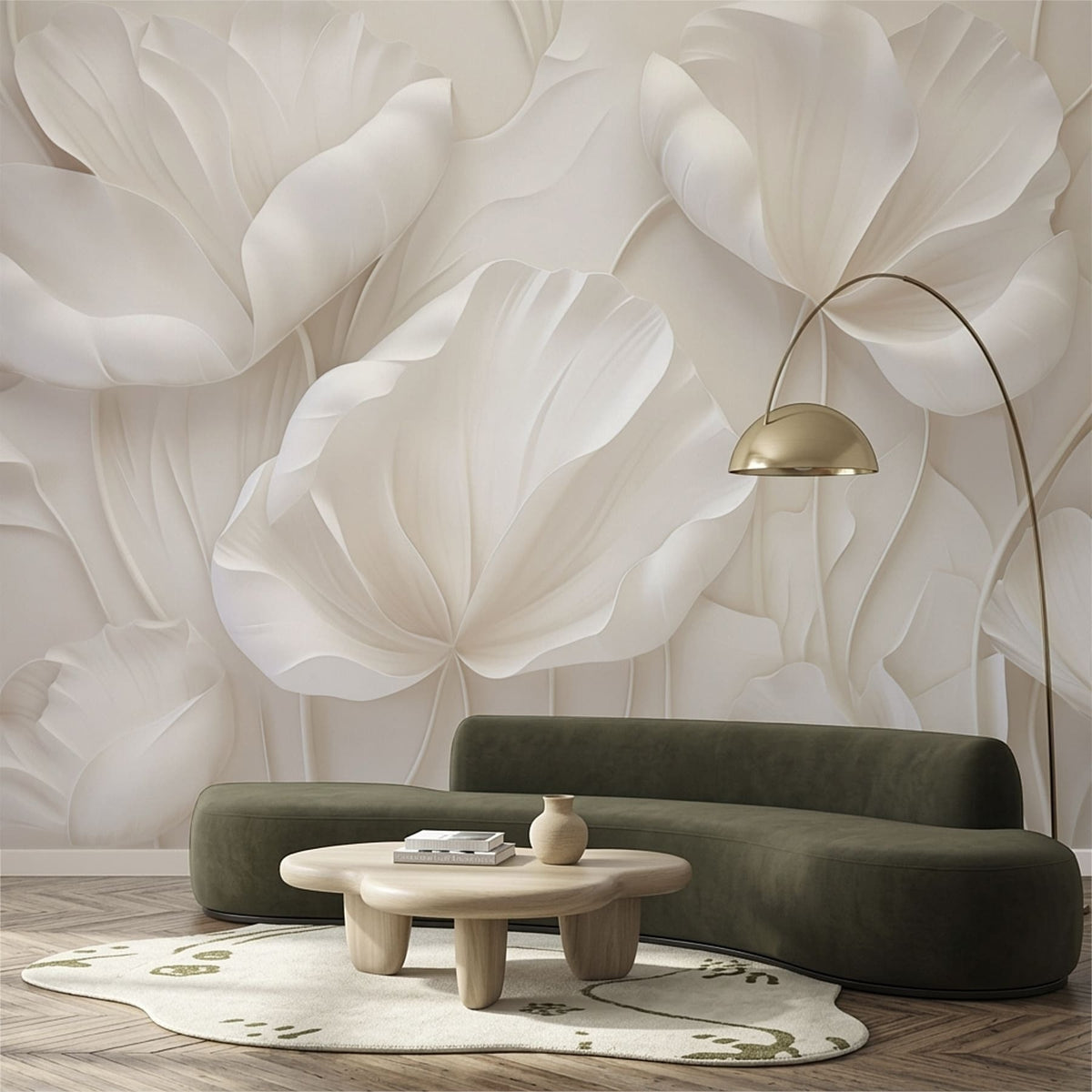 Papier peint Fleurs sculptées