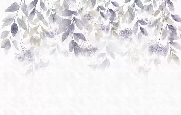 Papier peint Cascade de feuilles turquoise