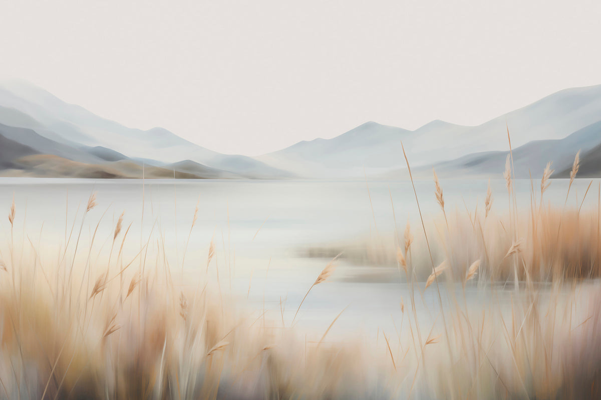 Papier peint Lac en aquarelle douce — mise en situation