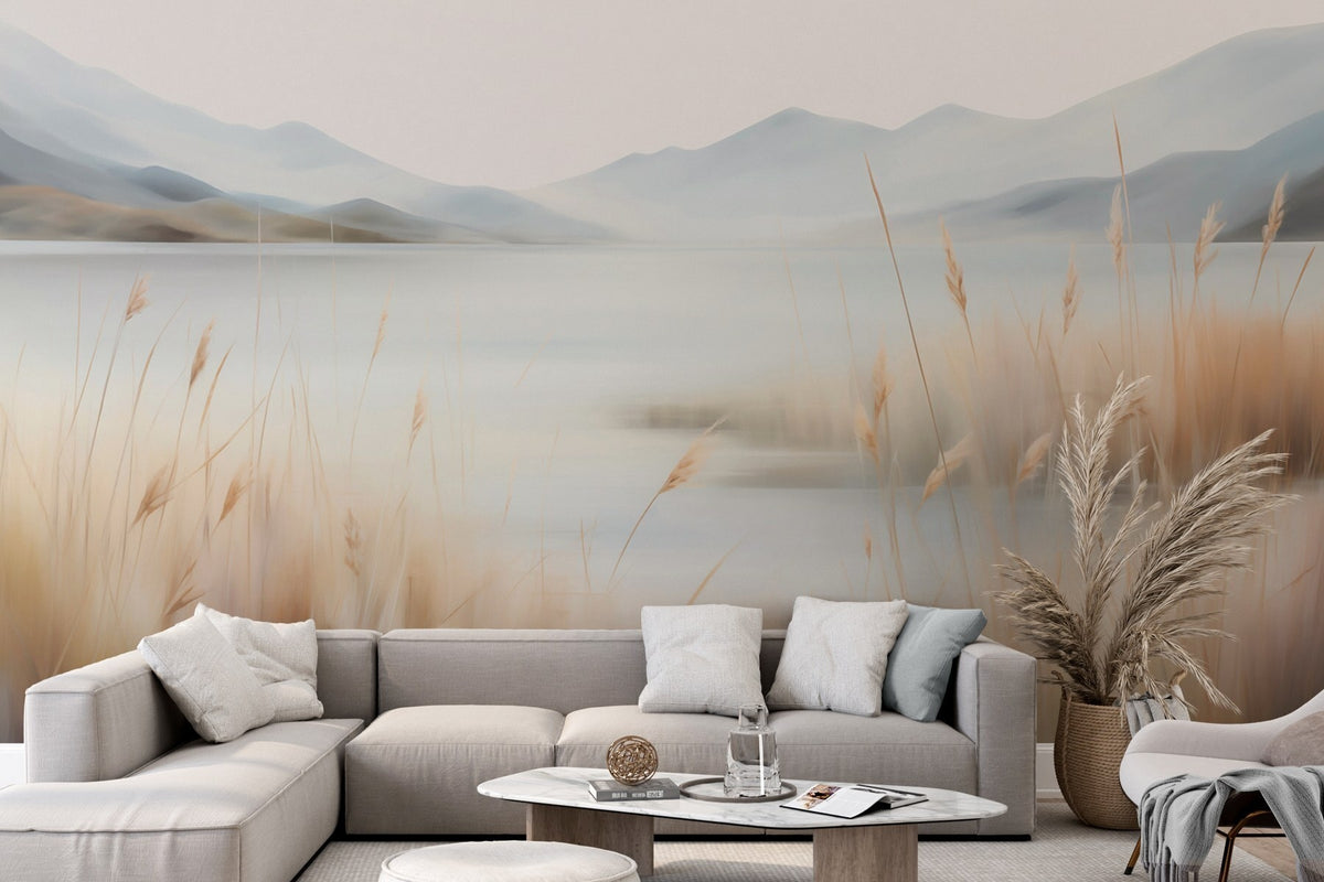 Papier peint Lac en aquarelle douce