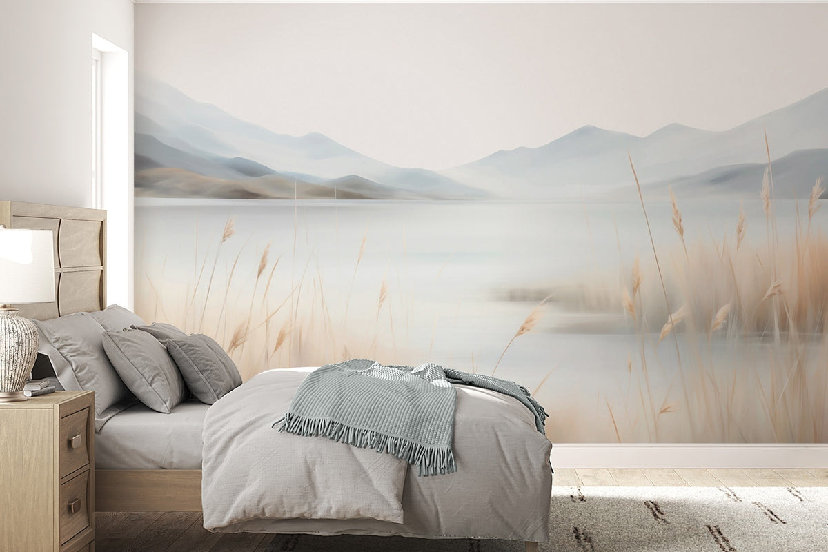 Papier peint Lac en aquarelle douce