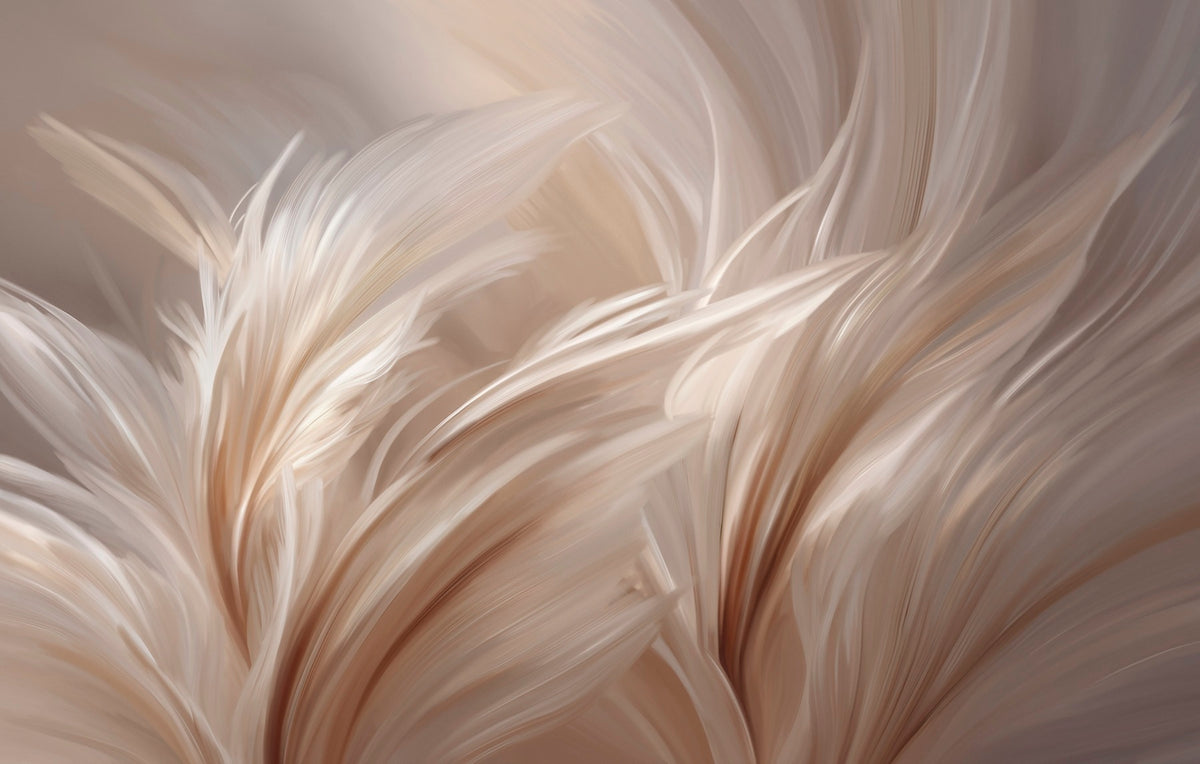 Papier peint Plumes en lumière chaude