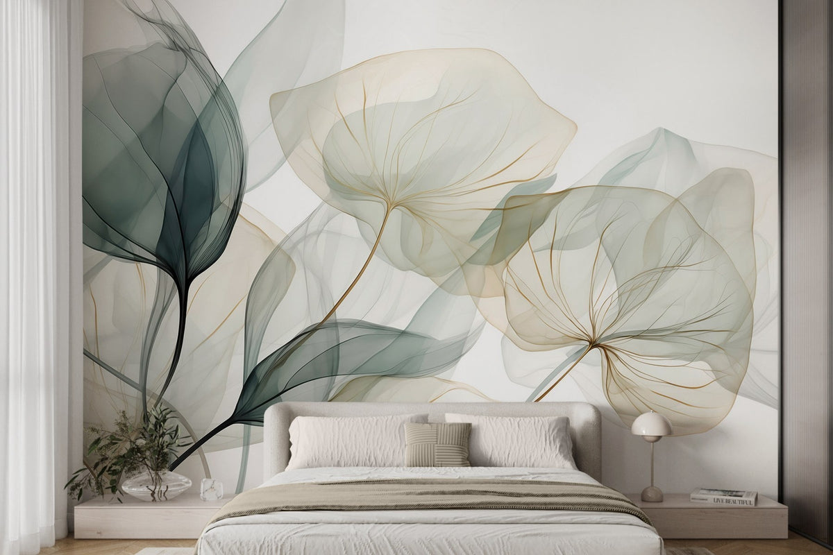 Papier peint Feuilles voilées