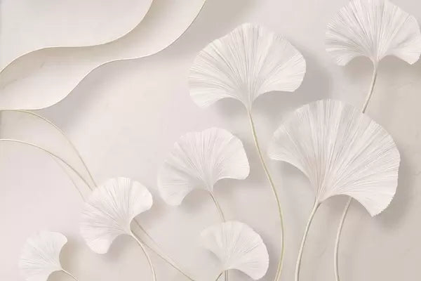 Papier peint Ginkgo ivoire