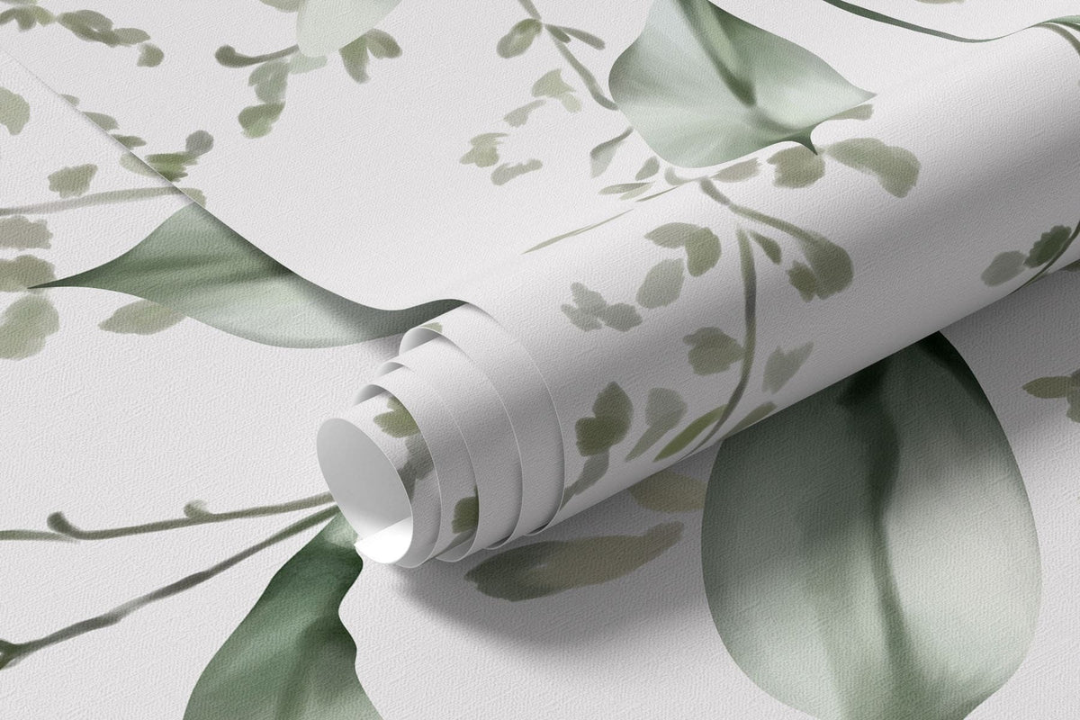 Papier peint Guirlandes de fleurs légères