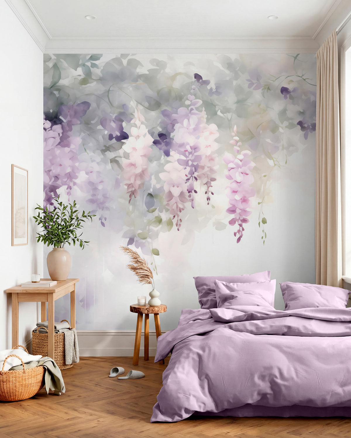 Papier peint Glycine nacrée