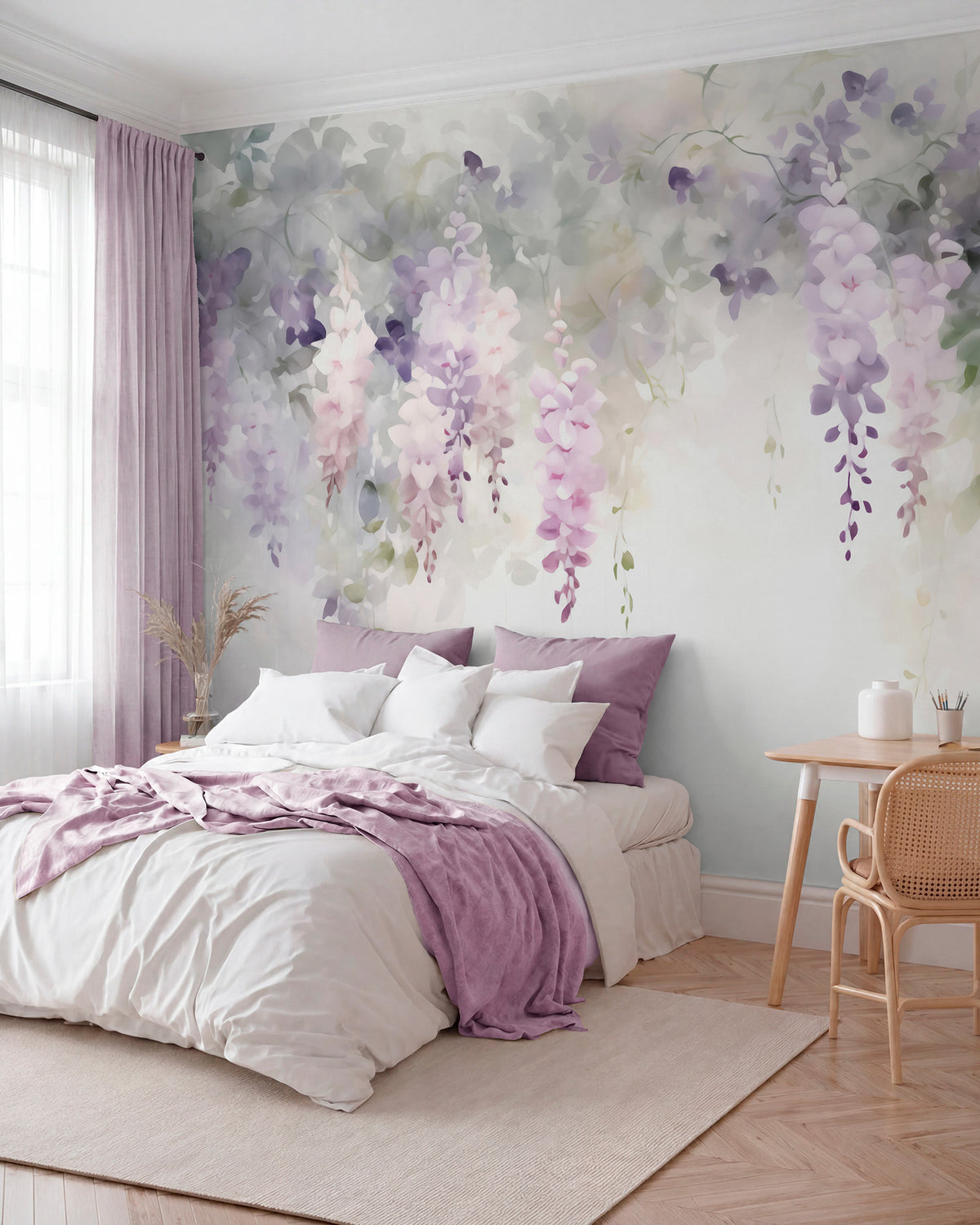 Papier peint Glycine nacrée