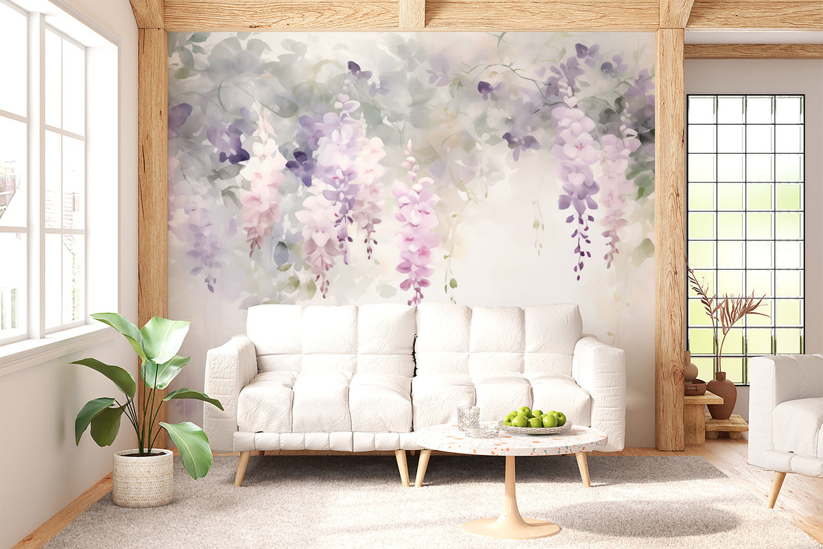 Papier peint Glycine nacrée