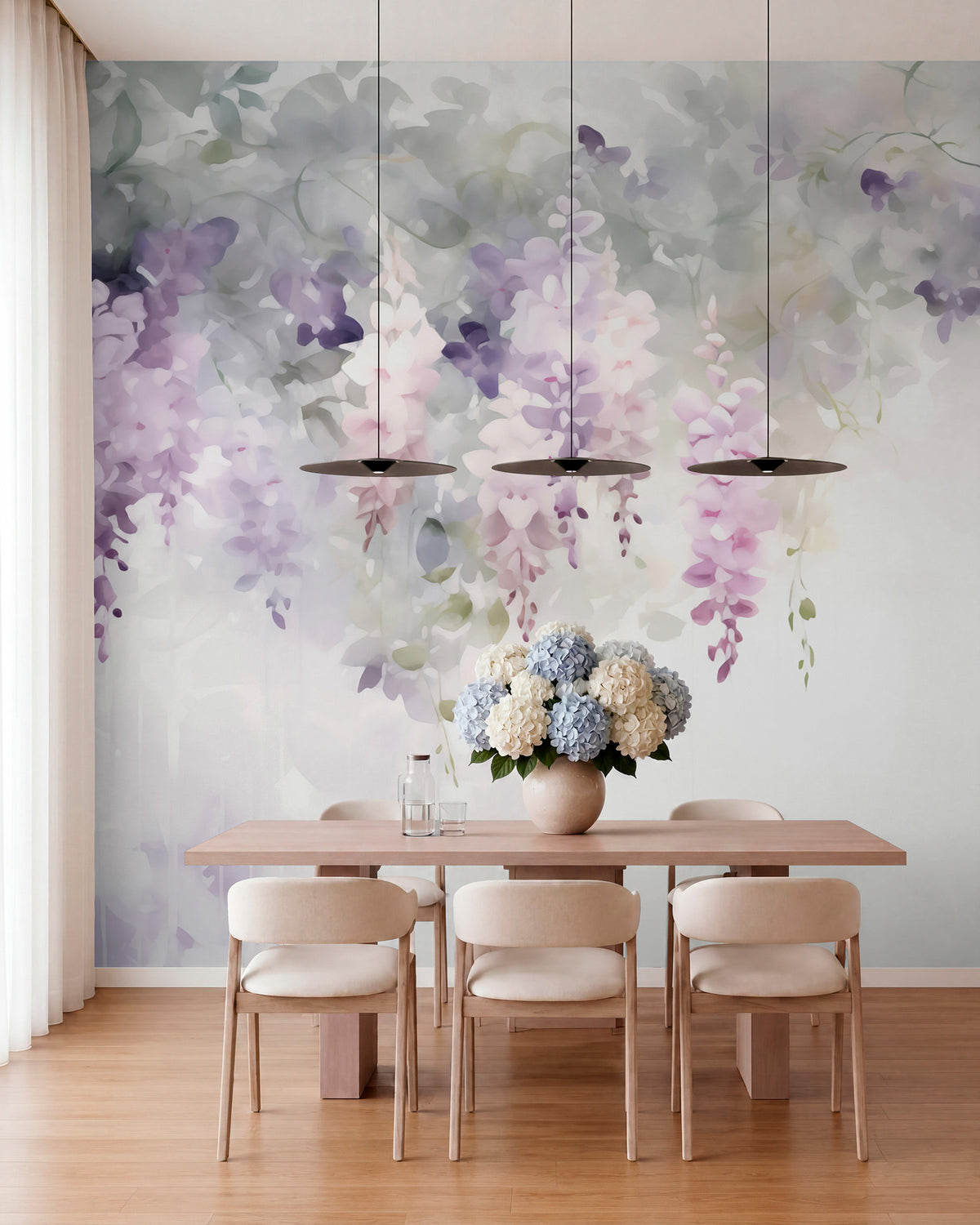 Papier peint Glycine nacrée
