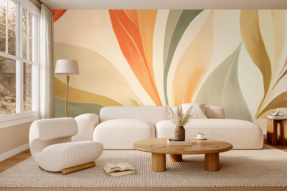 Papier peint Feuillages ocre