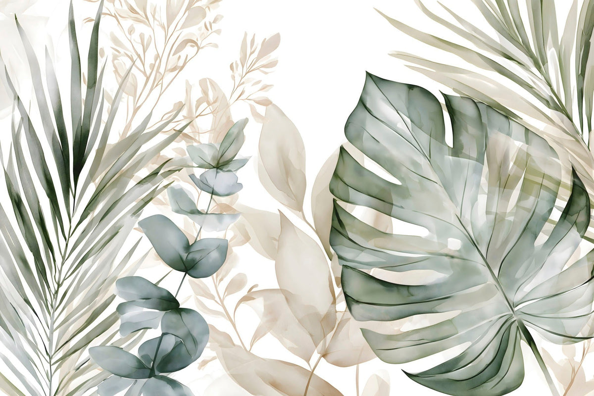 Papier peint Monstera à l’aquarelle — mise en situation