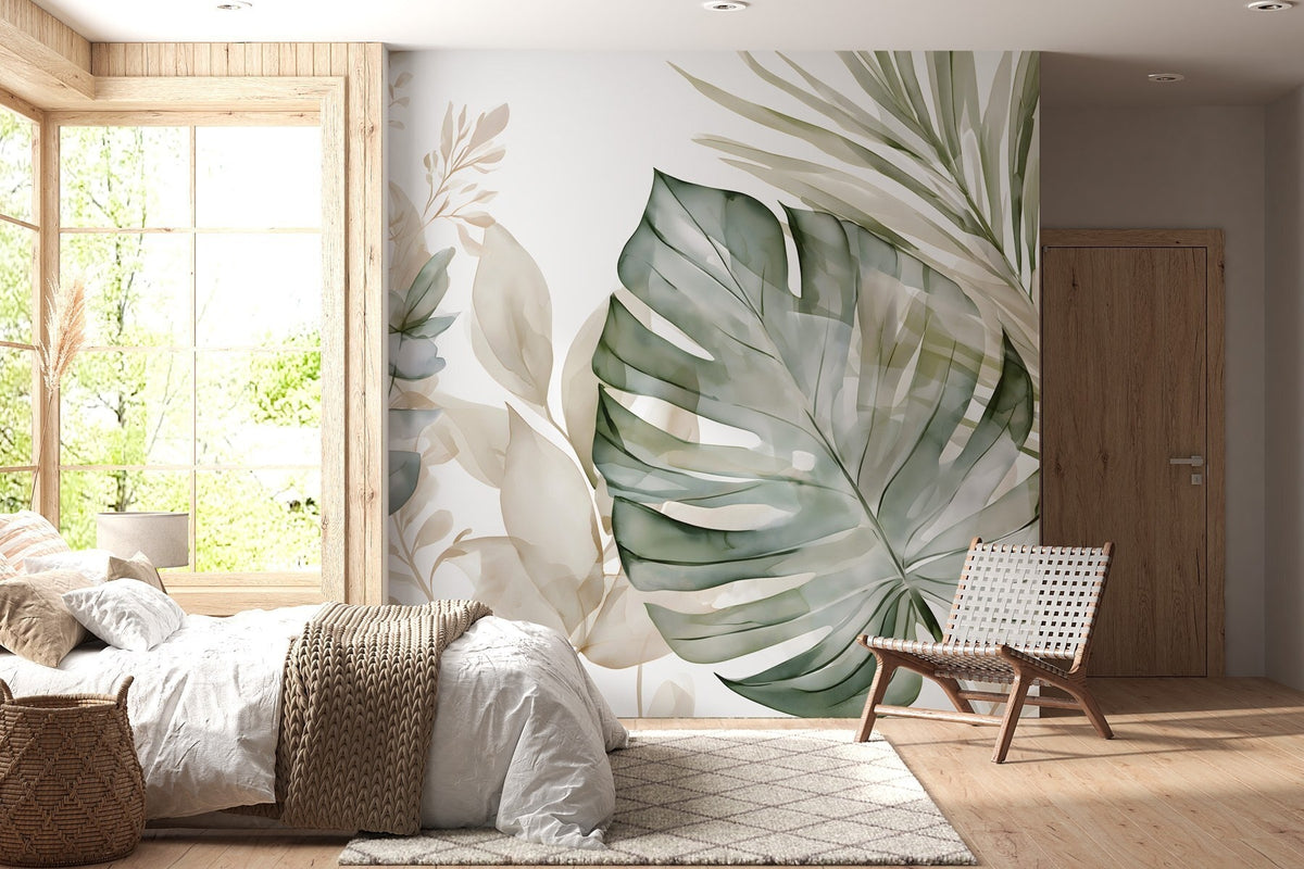 Papier peint Monstera à l’aquarelle