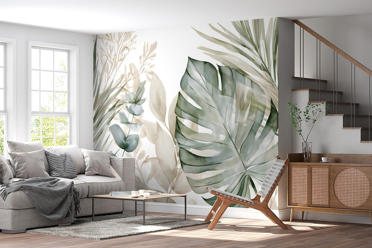 Papier peint Monstera à l’aquarelle