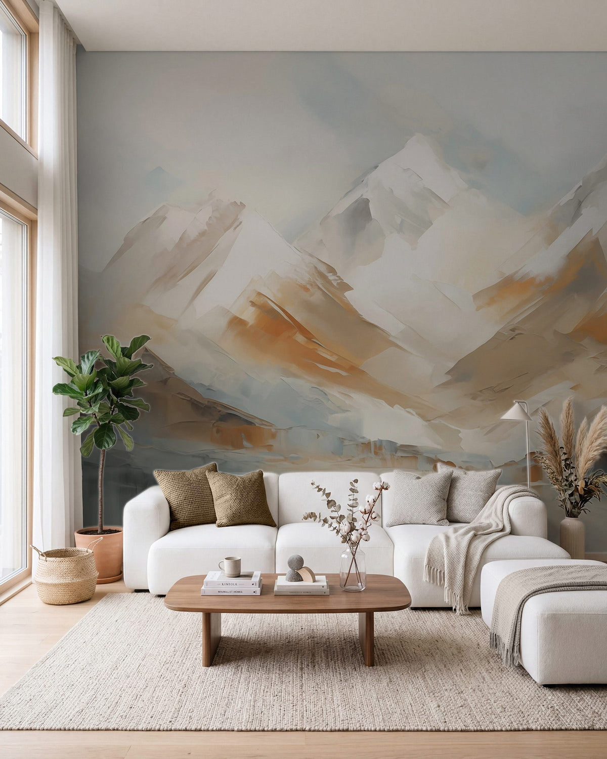 Papier peint Montagnes ocre