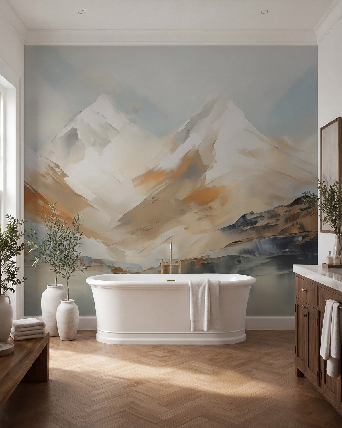 Papier peint Montagnes ocre