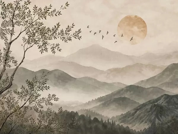 Papier peint Montagnes à l'aube