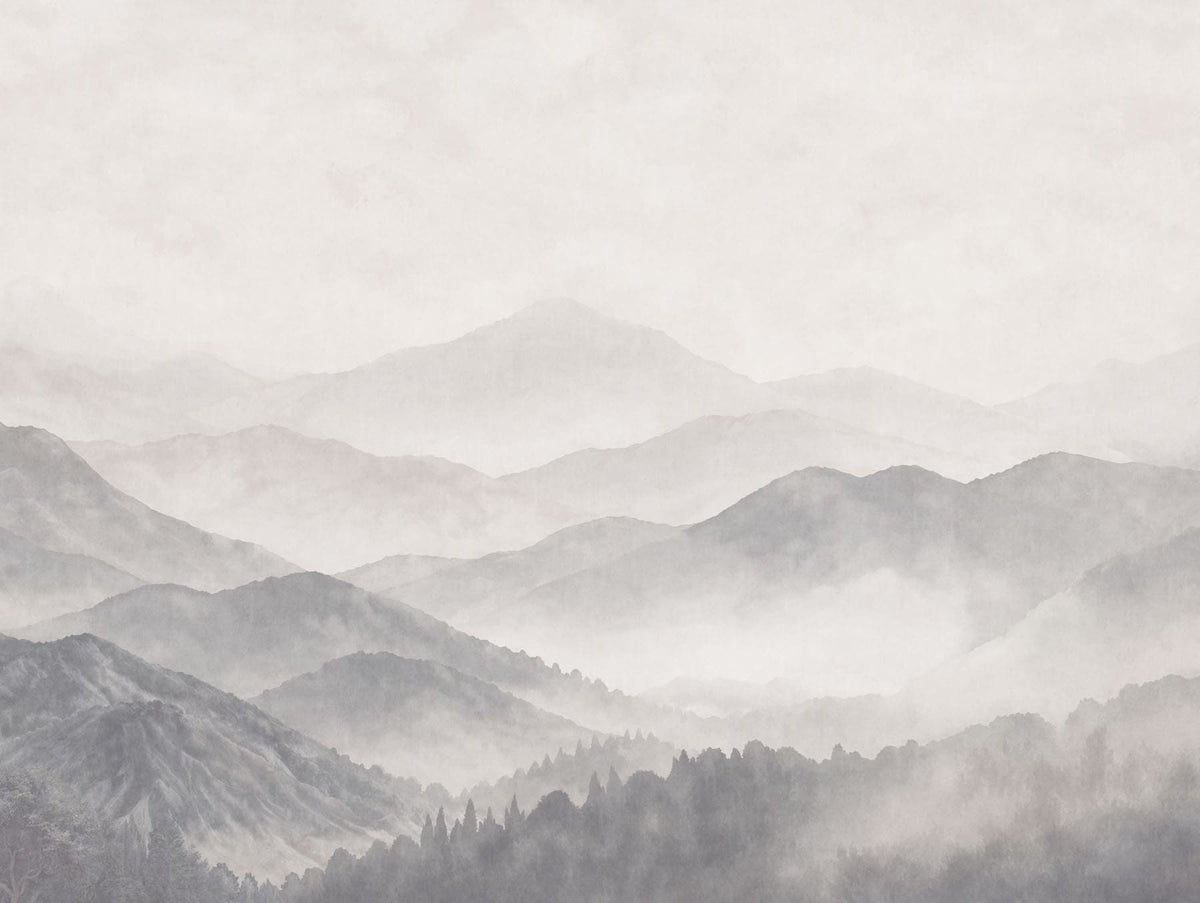 Papier peint Montagnes en strates — mise en situation