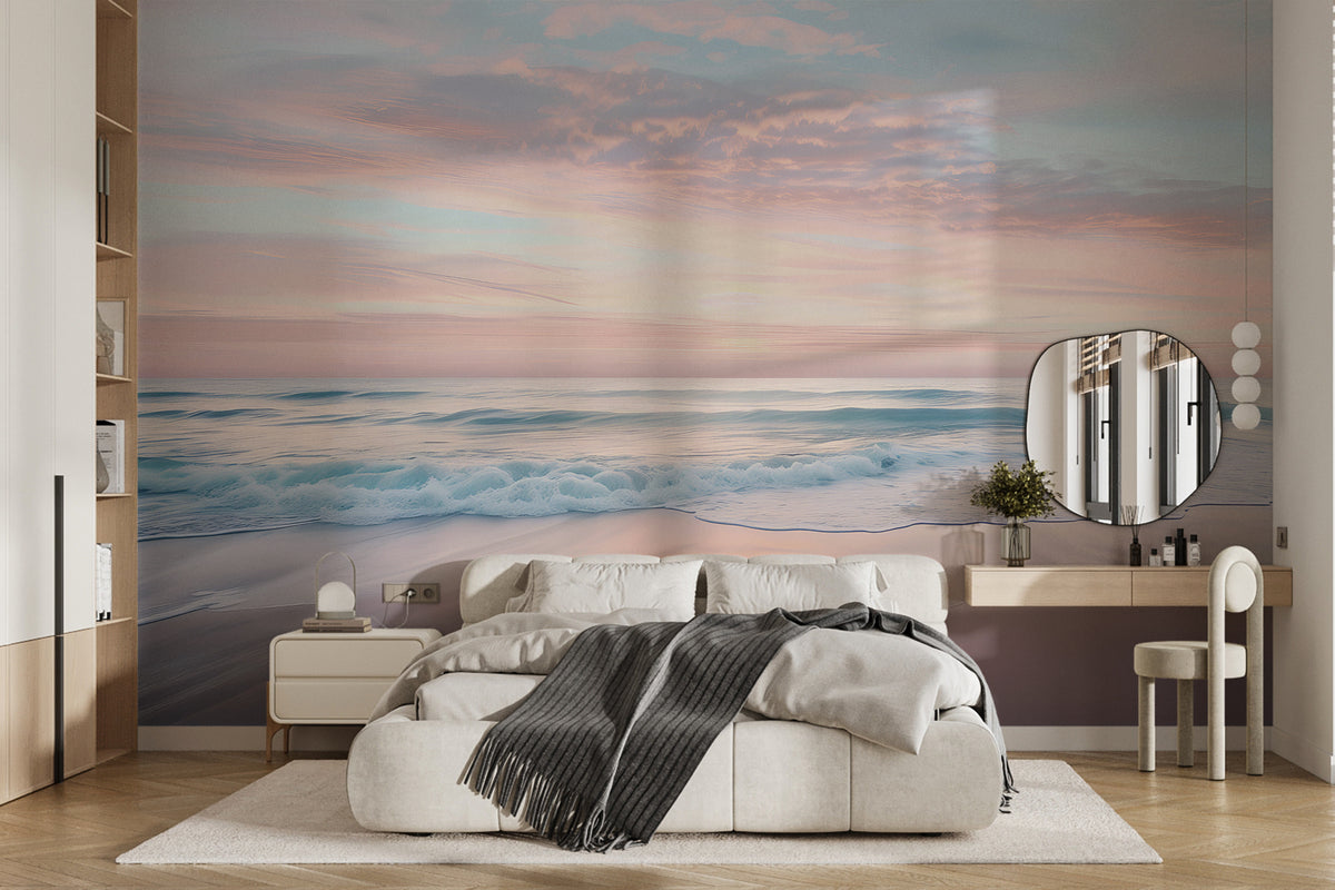 Papier peint Nuages roses sur le rivage