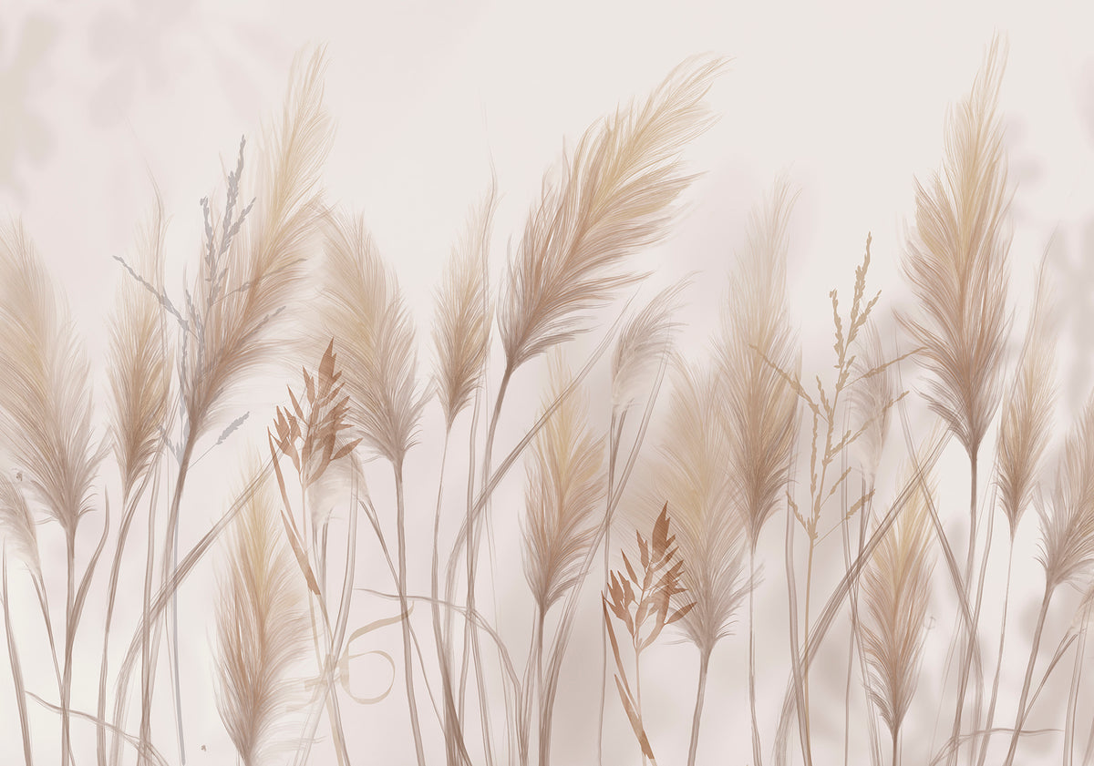 Papier peint Herbes dans la brise — mise en situation