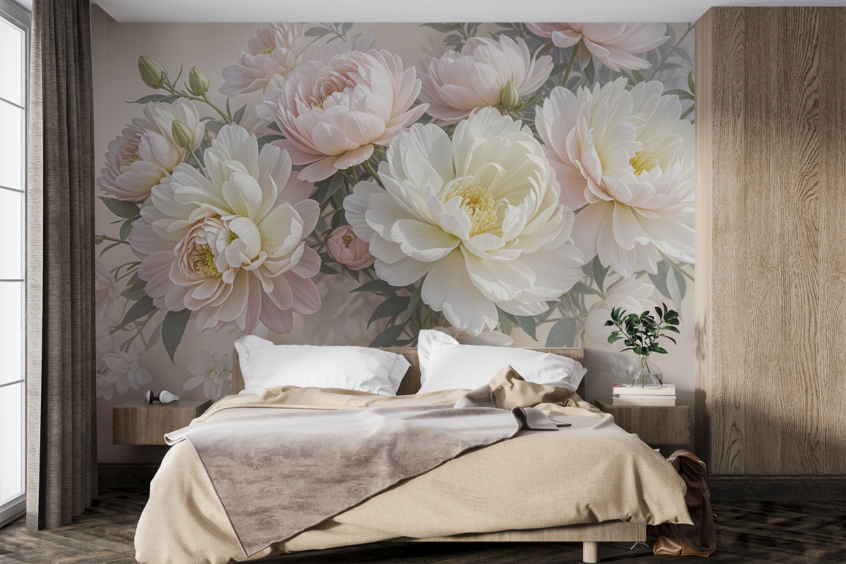 Papier peint Jardin de pivoines