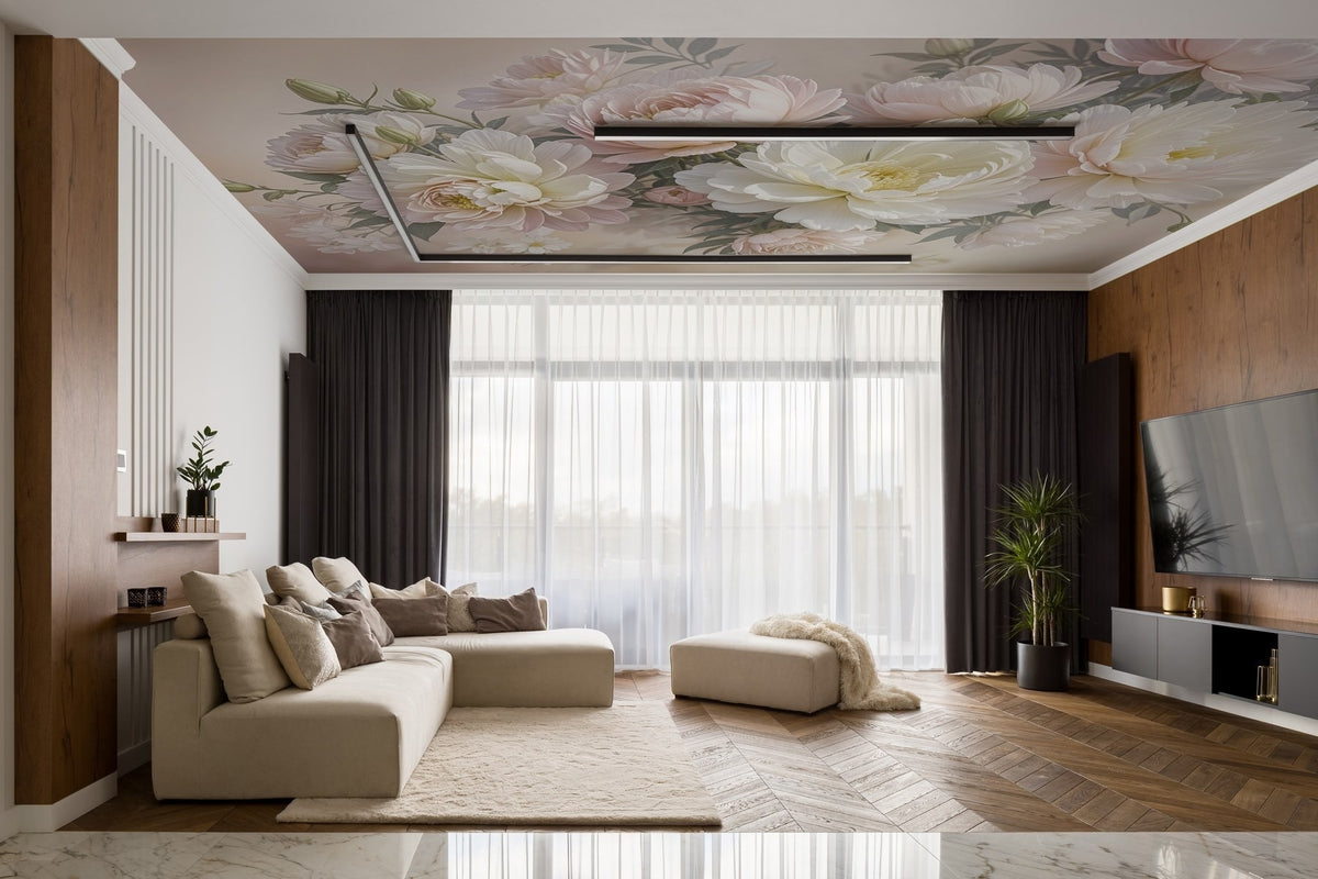Papier peint Jardin de pivoines
