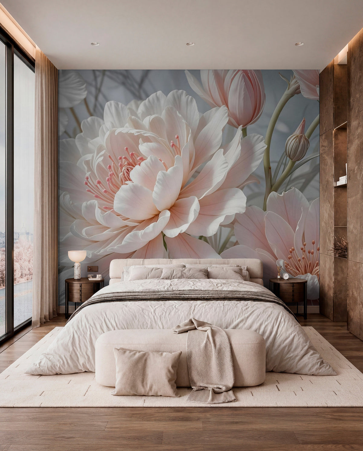 Papier peint Pivoines roses