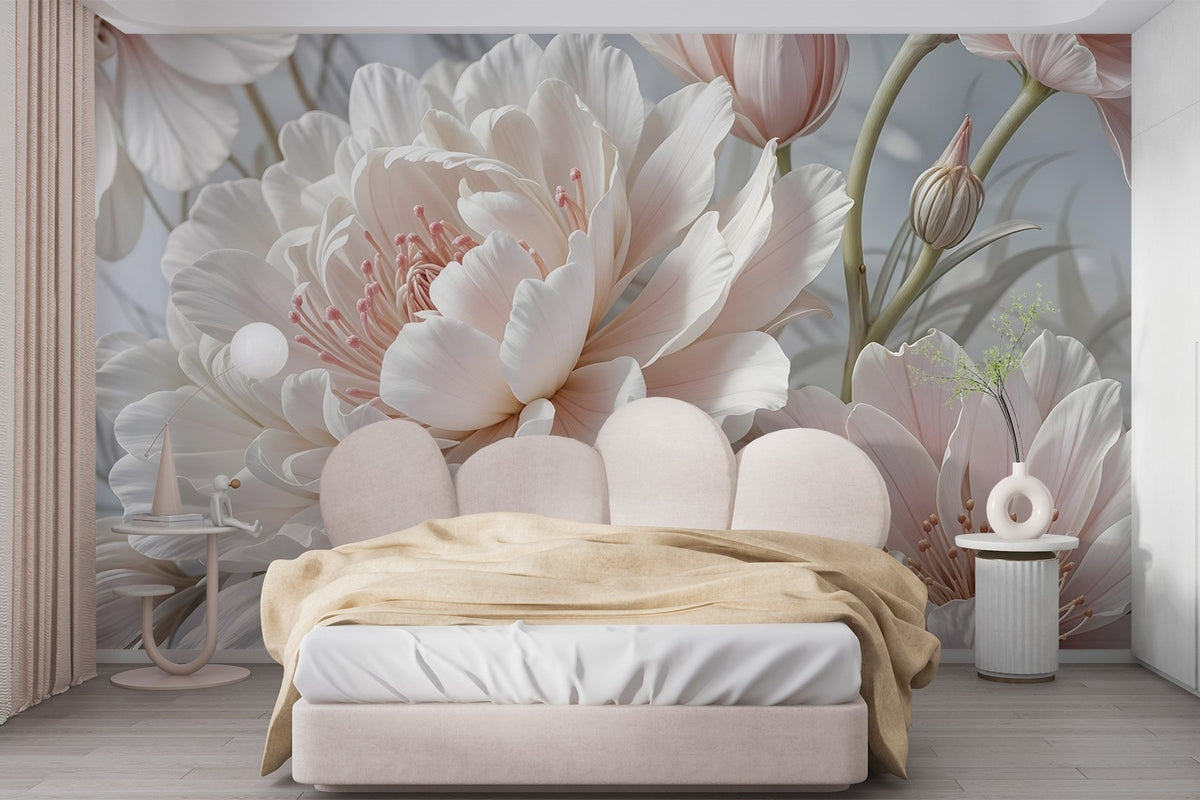 Papier peint Pivoines roses