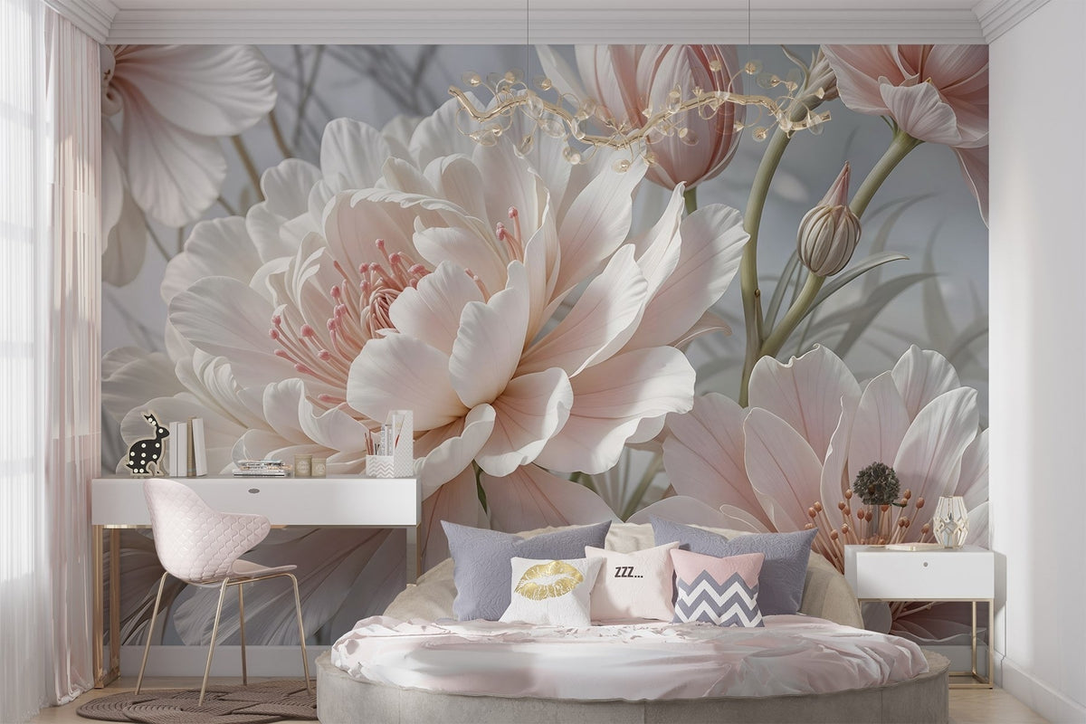 Papier peint Pivoines roses