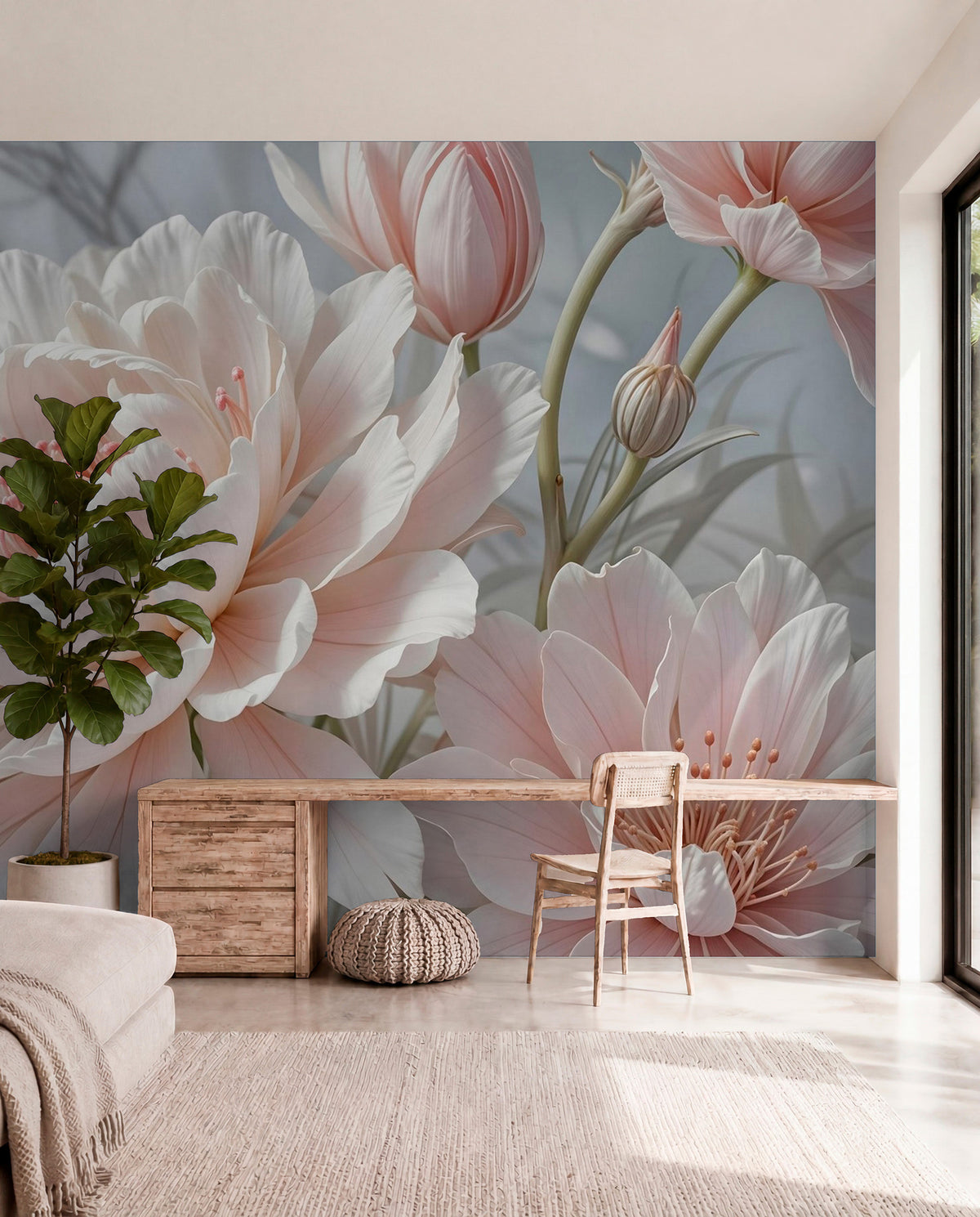 Papier peint Pivoines roses
