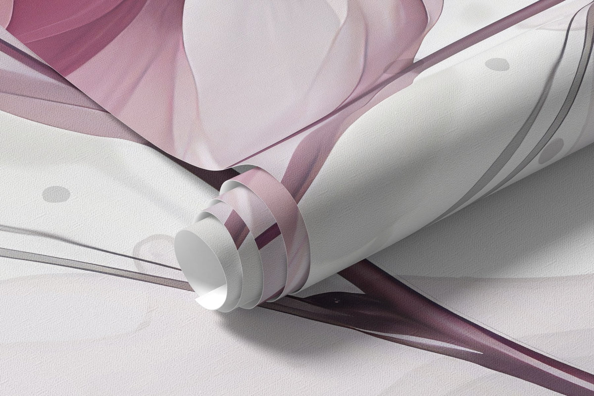 Papier peint Fleurs sous un voile rose