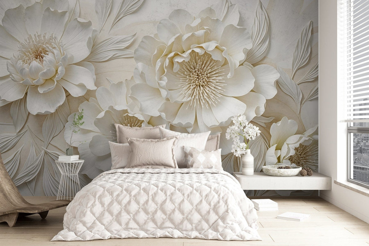 Papier peint Pivoines blanches