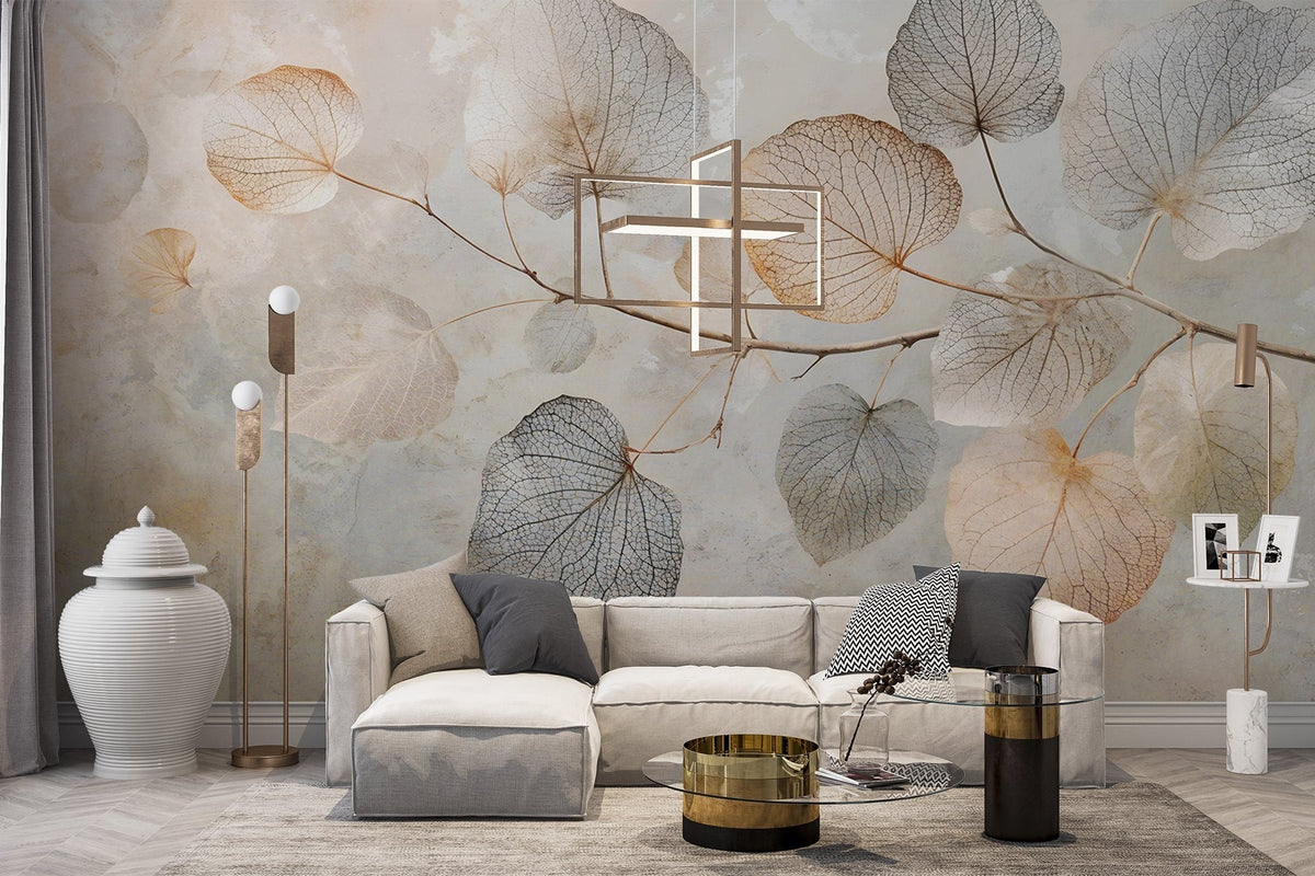 Papier peint Filigrane de feuilles