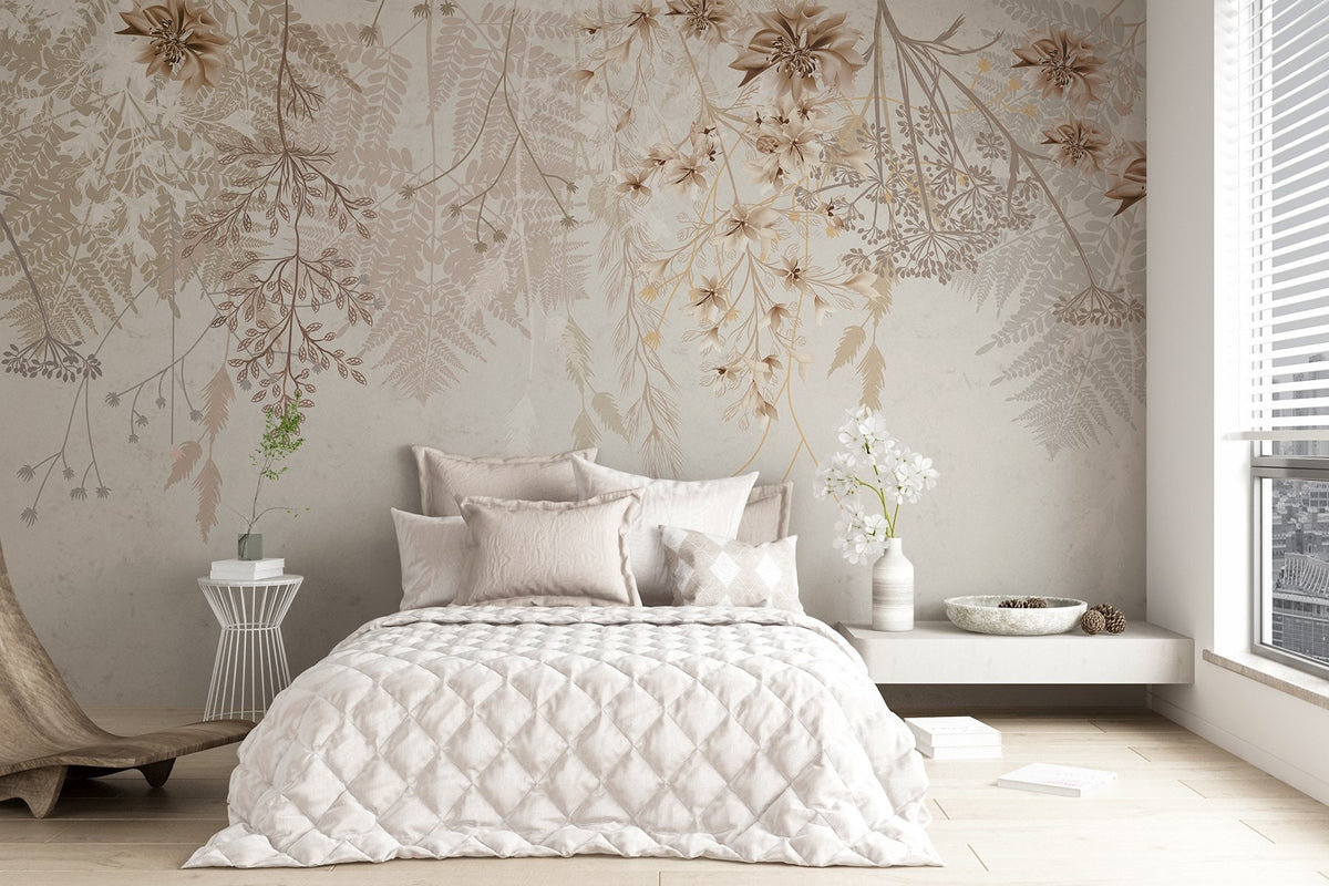 Papier peint Cascade de fleurs sauvages