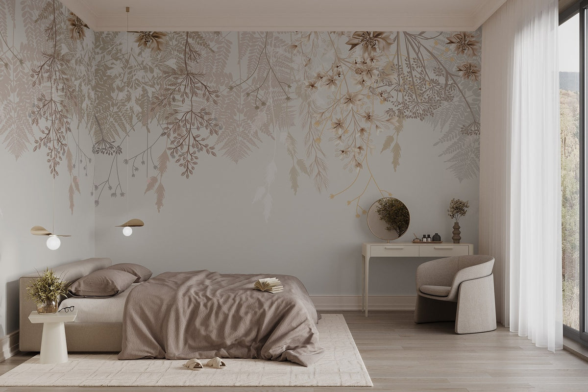 Papier peint Cascade de fleurs sauvages