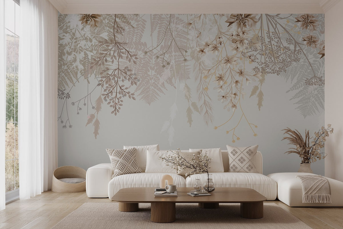 Papier peint Cascade de fleurs sauvages