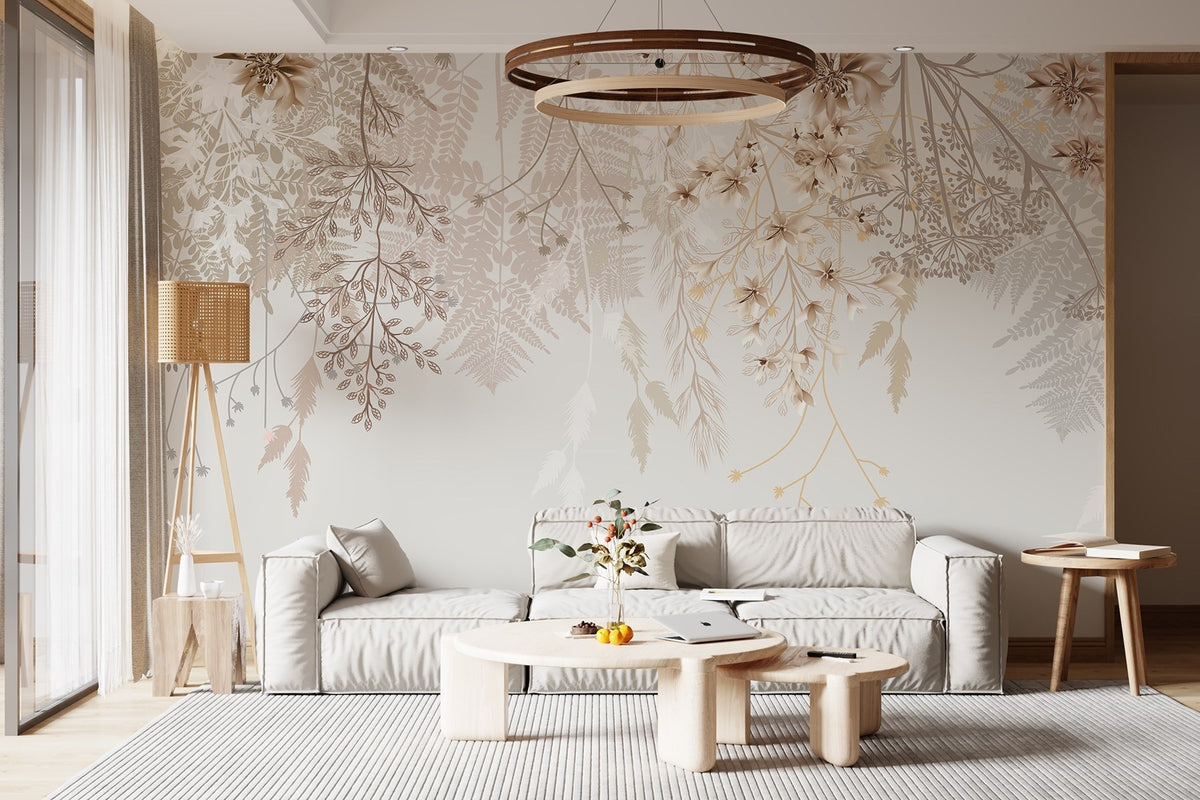Papier peint Cascade de fleurs sauvages
