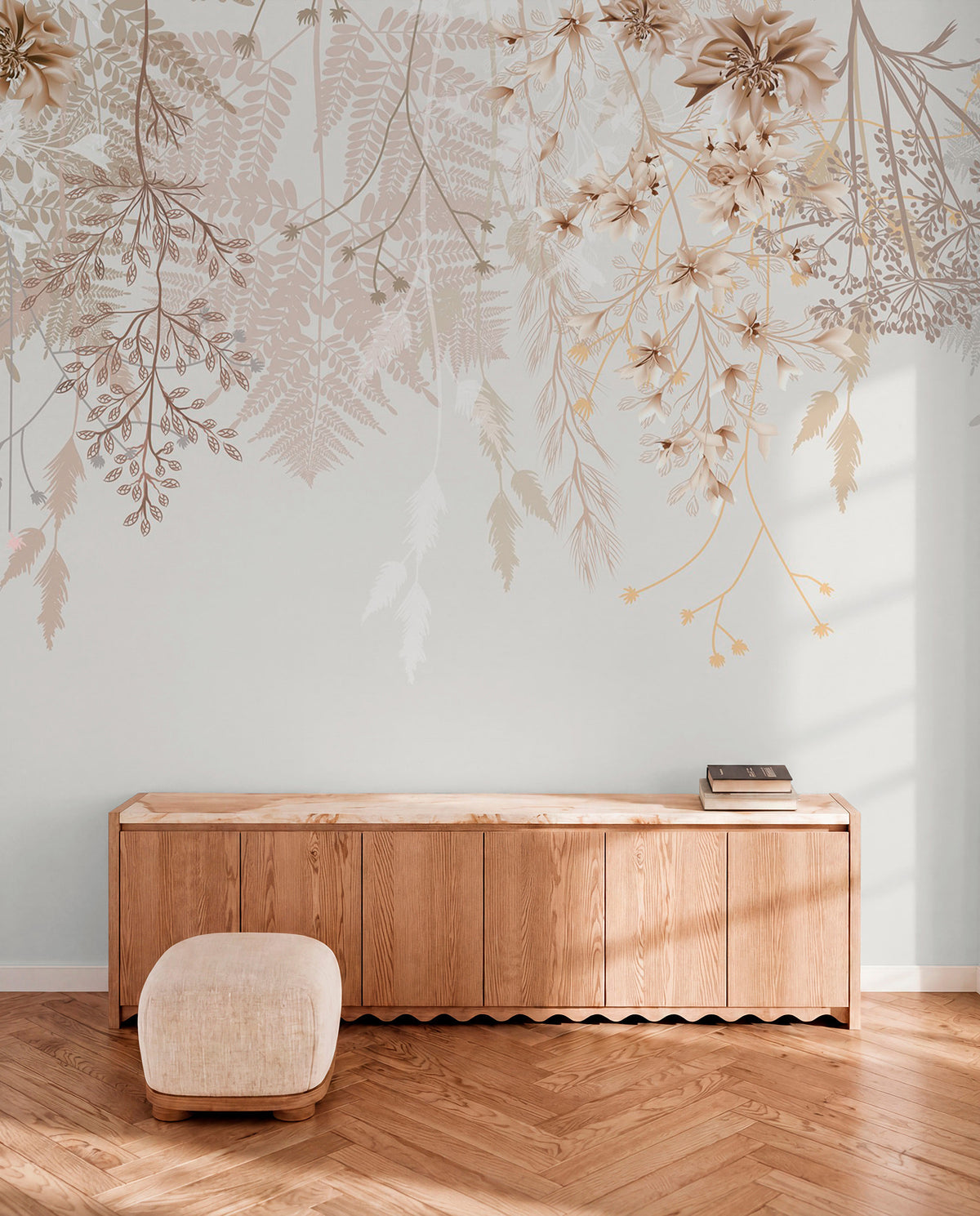 Papier peint Cascade de fleurs sauvages