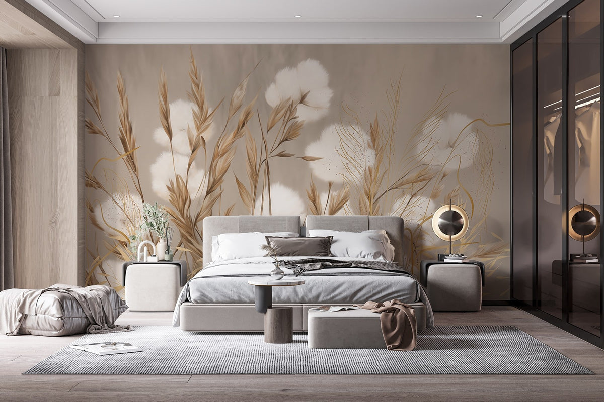 Papier peint Prairie ocre